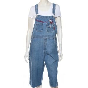 Disney Overalls Womens Medium Blue Mickey Unlimited Jerry Leigh Wide Leg Vintage